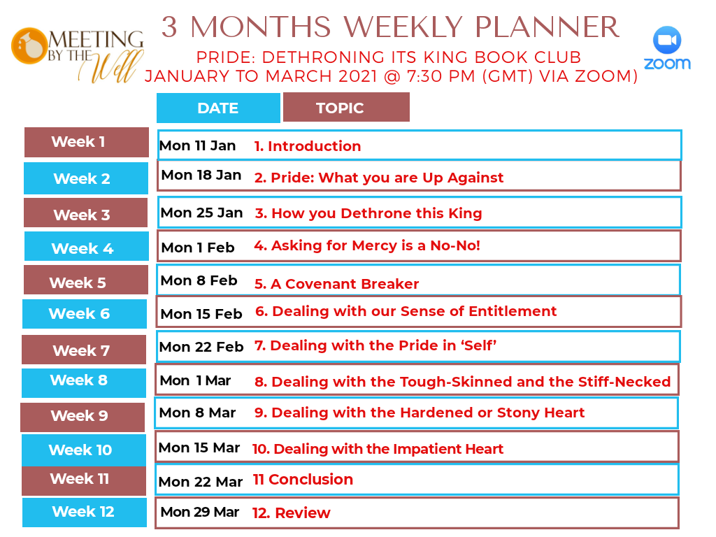 Pride Book Club Weekly Planner